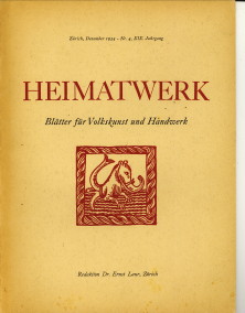 LAUR, DR. ERNST (REDAKTION) - Heimatwerk. Bltter fr Volkskunst und Handwerk