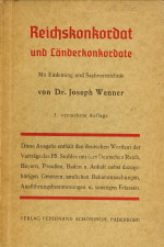 WENNER, DR. JOSEPH (EINLEITUNG UND SACHVERZEICHNIS) - Reichskonkordat und Lnderkonkordate