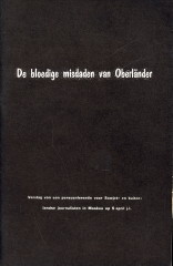  - De bloedige misdaden van Oberlnder. Verslag van een persconferentie voor Sowjet- en buitenlandse journalisten in Moskou op 5 april j.l.