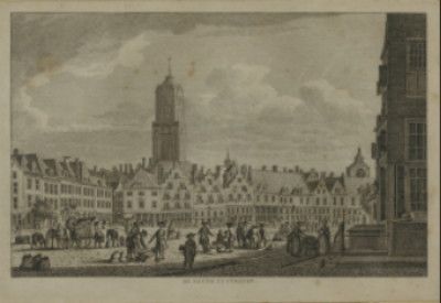 BENDORP, CAREL FREDERIK - Gezicht op de Neude (de Neude te Utrecht)