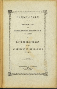  - Handelingen van de Maatschappij der Nederlandse Letterkunde te Leiden en levensberichten harer afgestorven medeleden 1921-1922, 1922-1923 , 1923 - 1924 , 1924 - 1925 4 delen