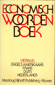 JONG, FRITS J. DE - Quadrilingual economics dictionary. English/American, French, German, Dutch