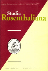  - Studia Rosenthaliana, Volume 29- number 2 (1995), Tijdschrift voor Joodse wetenschap en geschiedenis in Nederland. Journal for Jewish Literature and History in the Netherlands