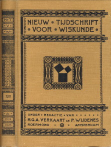 VERKAART, H.G.A. EN WIJDENES, P. (ONDER REDACTIE VAN) - Nieuw tijdschrift voor wiskunde, 12e jaargang 1924/25