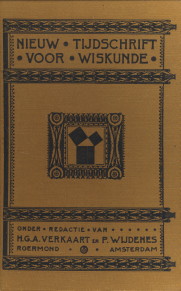 VERKAART, H.G.A. EN WIJDENES, P. (ONDER REDACTIE VAN) - Nieuw tijdschrift voor wiskunde, 16e jaargang 1928/29