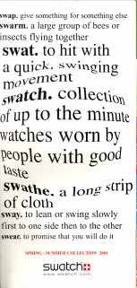  - Swatch spring - summer collection 2001. Catalogue
