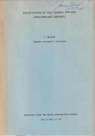 MAZAR, A - Excavations at Tell Qasile 1973 - 1974 (preliminary report)