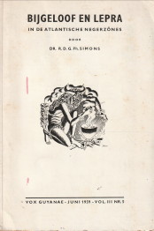SIMONS, DR. R.D.G.PH - Bijgeloof en Lepra in de Atlantische Negerzones
