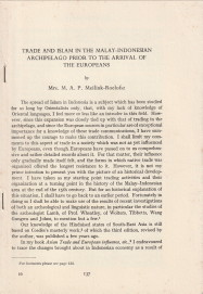 MEILINK-ROELOFSZ, M.A.P. - Trade and Islam in the Malay-Indonesian Archipelago prior to the arrival of the Europeans